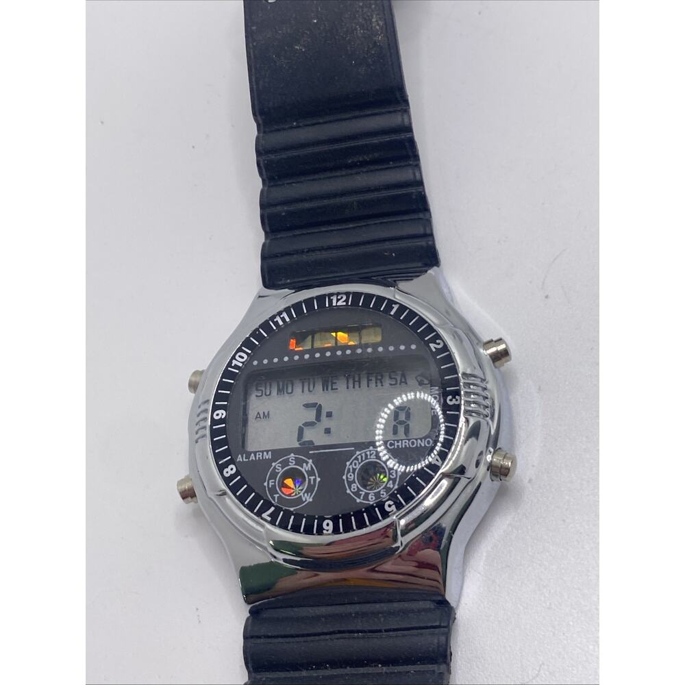 Black Silver Mens Digital Sports Watch Works New Battery